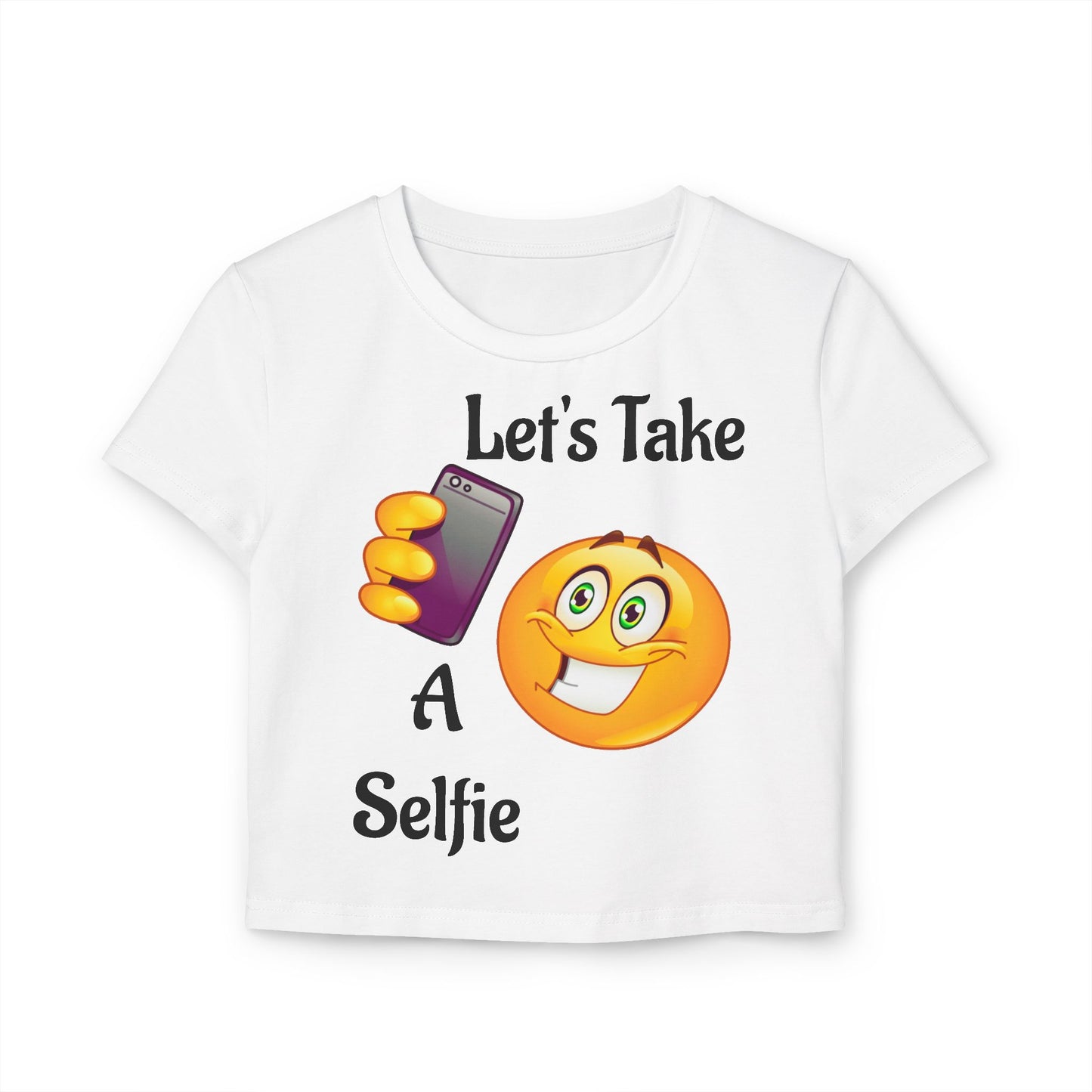 Youthful Vibe Women's Baby Tee, Cute Selfie Shirt, Casual Top for Teens, Fun Summer Outfit, Gift for Friends, Everyday Wear