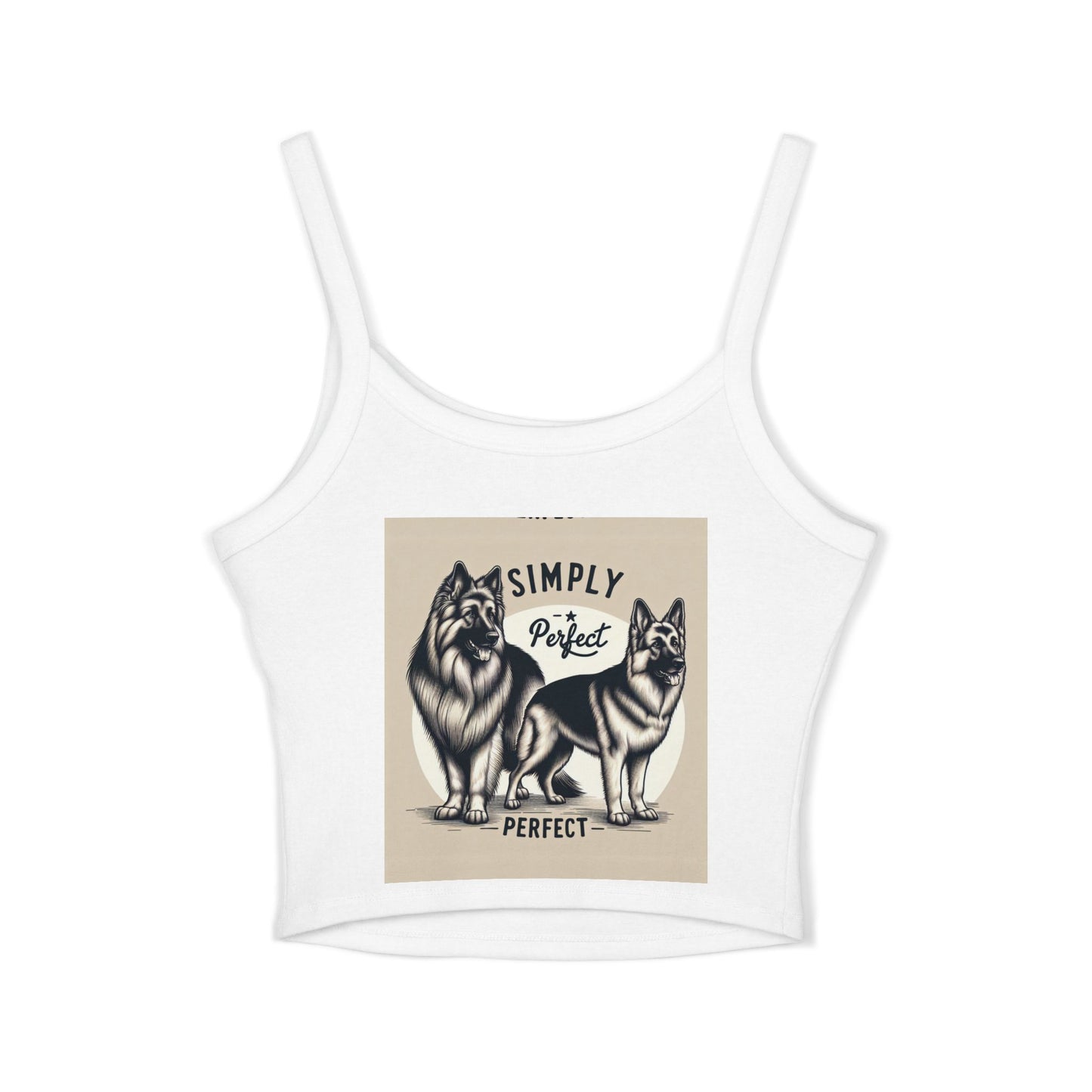 Simply Perfect Women's Spaghetti Strap Tank Top with Dog Design