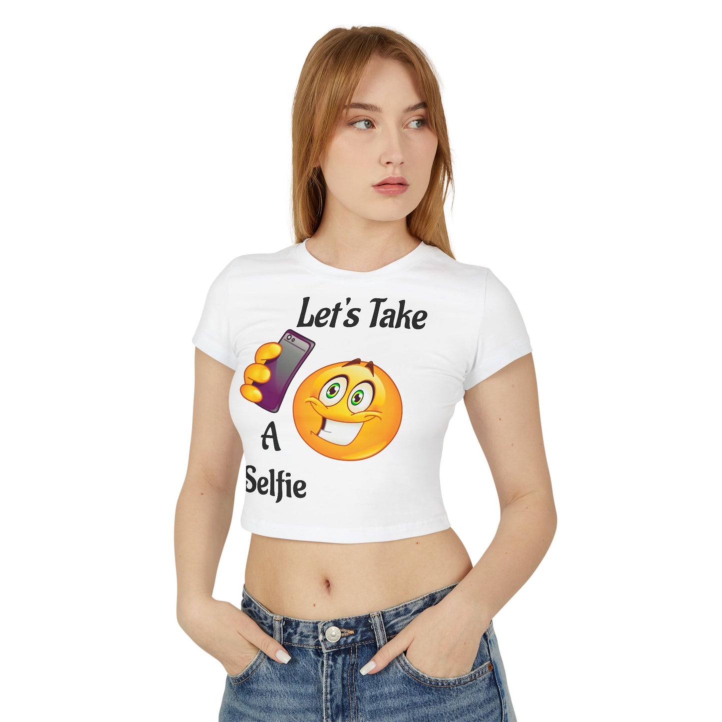 Youthful Vibe Women's Baby Tee, Cute Selfie Shirt, Casual Top for Teens, Fun Summer Outfit, Gift for Friends, Everyday Wear