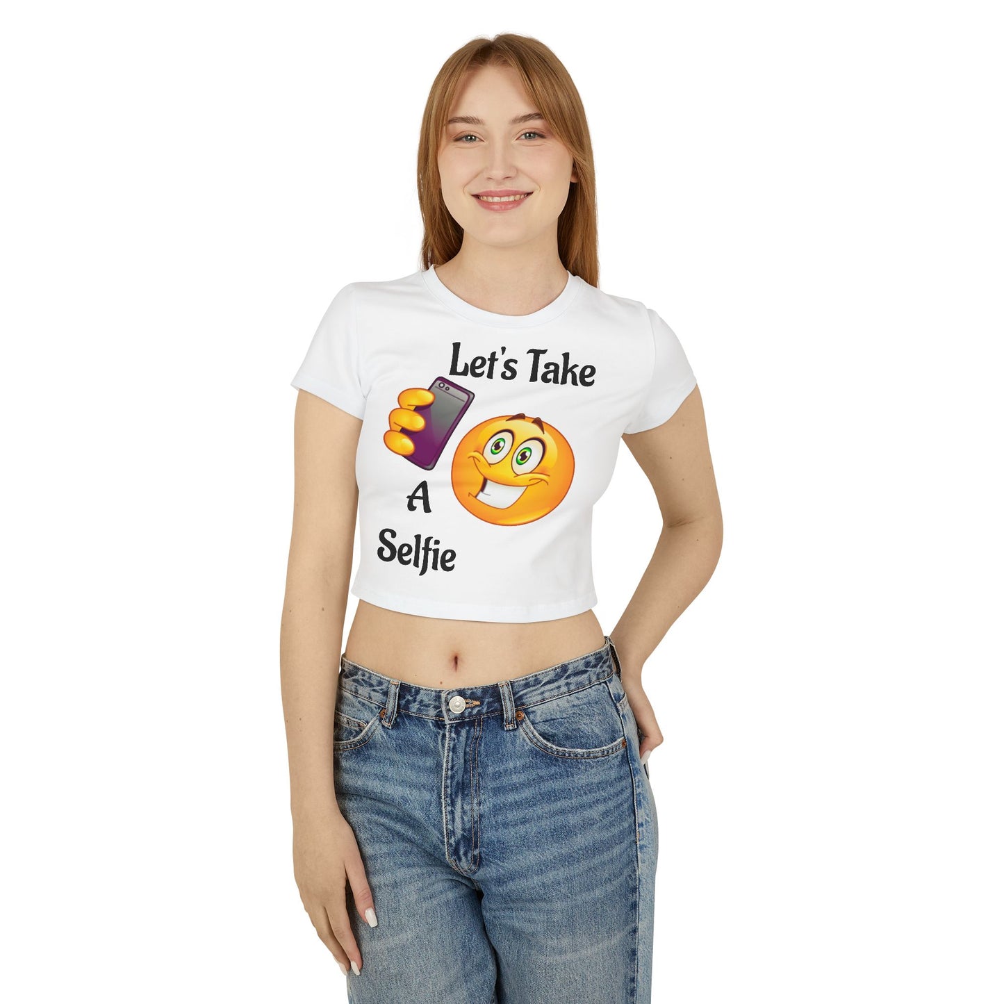 Youthful Vibe Women's Baby Tee, Cute Selfie Shirt, Casual Top for Teens, Fun Summer Outfit, Gift for Friends, Everyday Wear