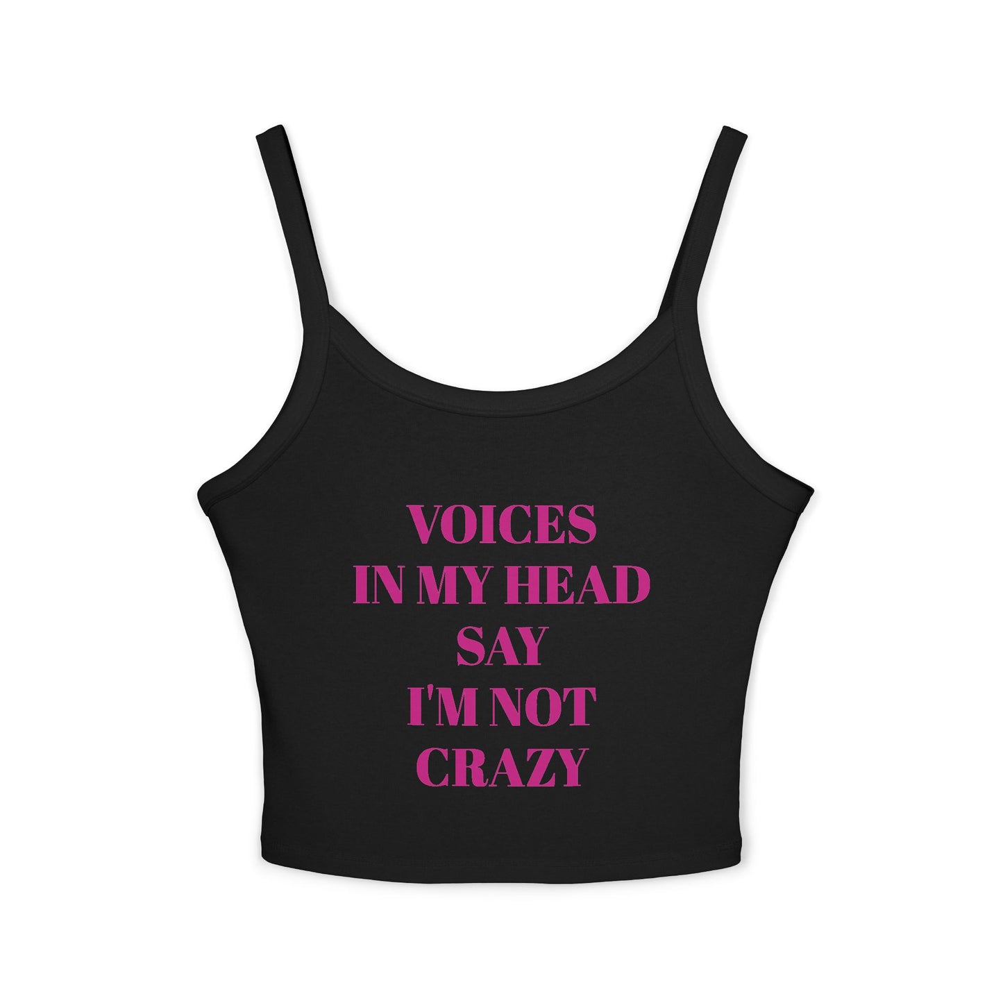 Copy of Voices in My Head Women's Spaghetti Strap Tank Top, Funny Summer Shirt, Gift for Friends, Music Festivals, Mental Health Awareness