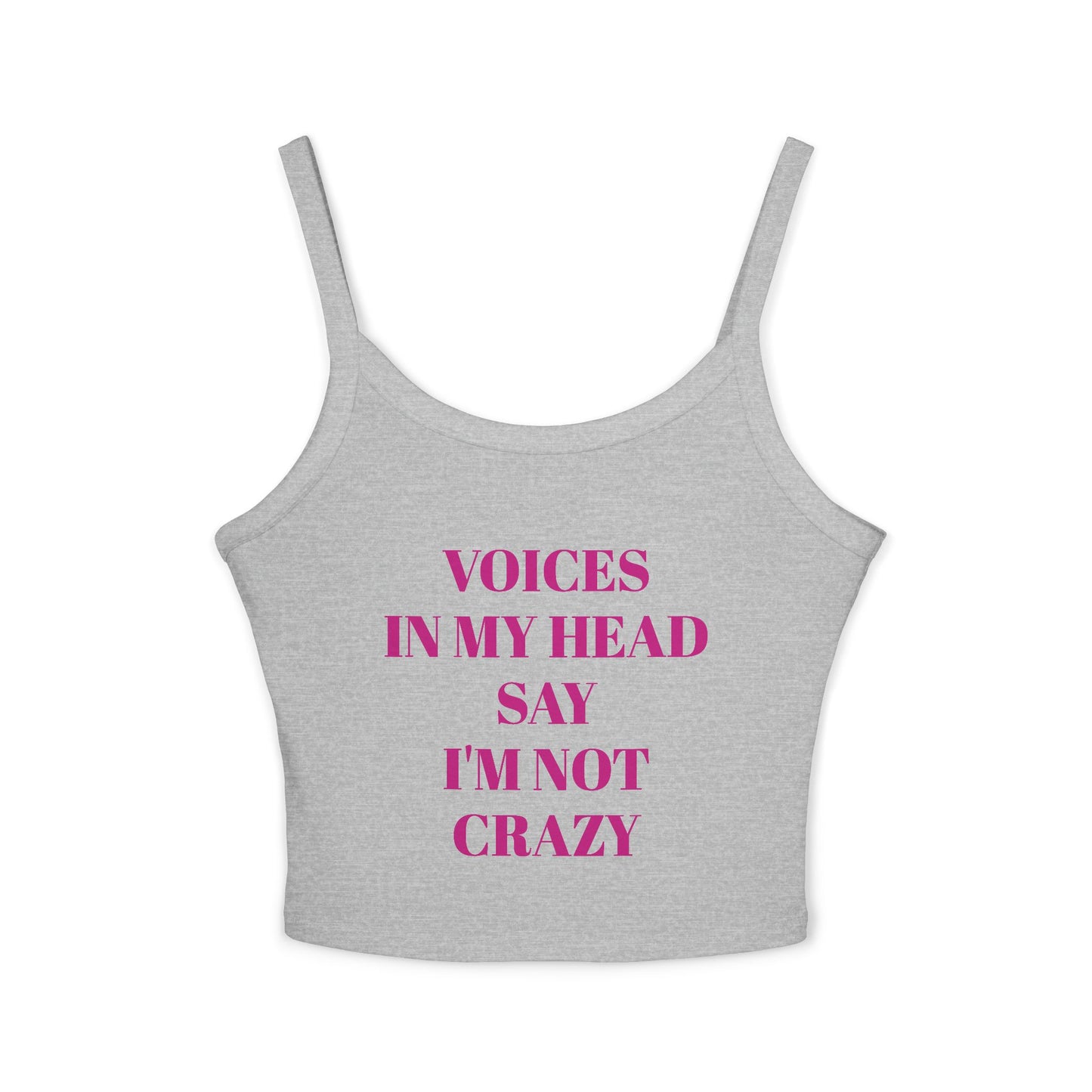 Copy of Voices in My Head Women's Spaghetti Strap Tank Top, Funny Summer Shirt, Gift for Friends, Music Festivals, Mental Health Awareness