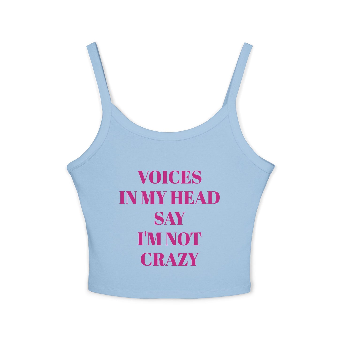 Copy of Voices in My Head Women's Spaghetti Strap Tank Top, Funny Summer Shirt, Gift for Friends, Music Festivals, Mental Health Awareness
