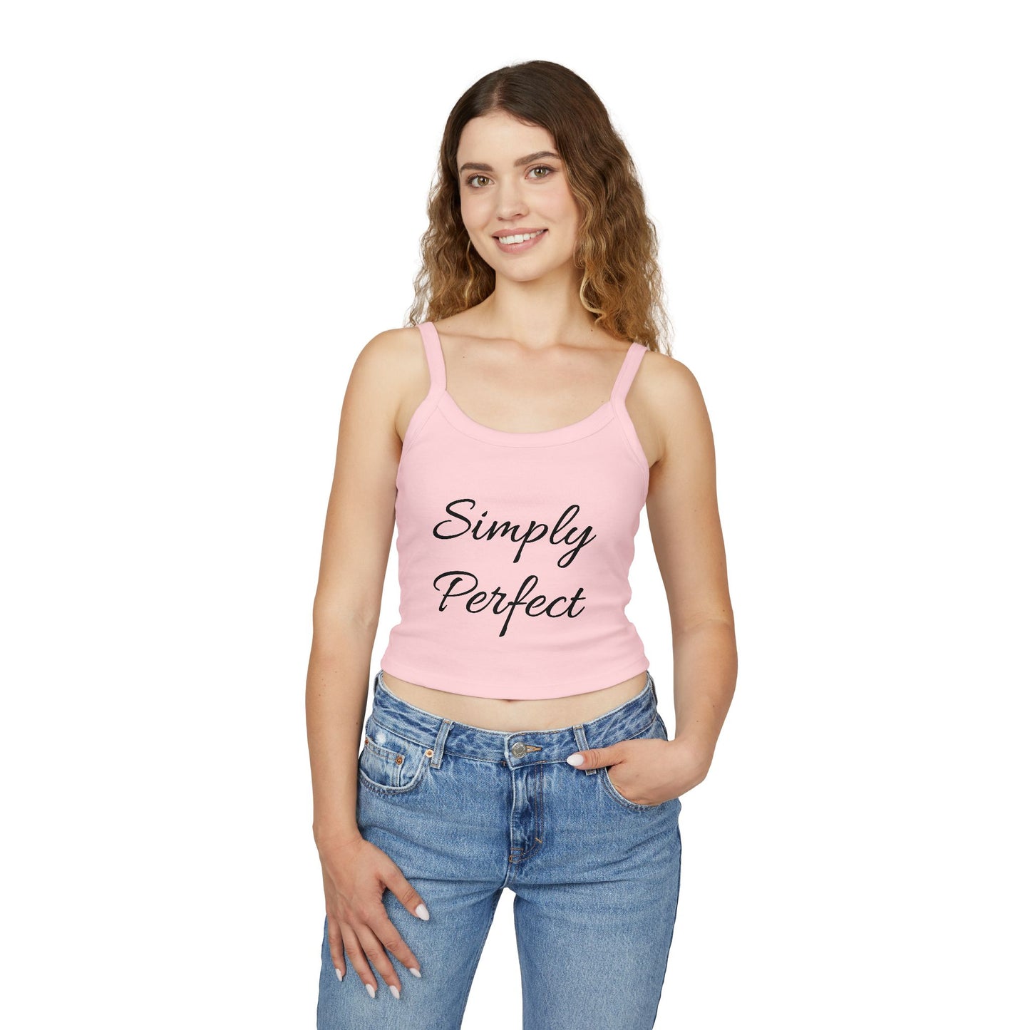 Simply Perfect Women's Spaghetti Strap Tank Top with Dog Design