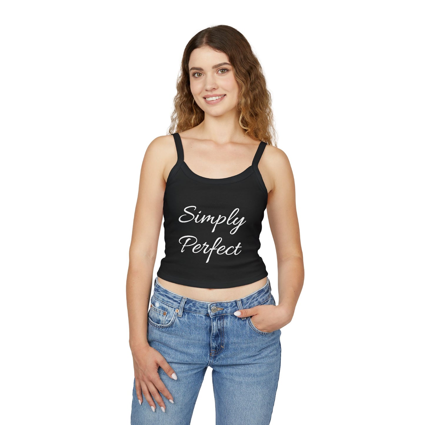 Simply Perfect Women's Spaghetti Strap Tank Top with Dog Design