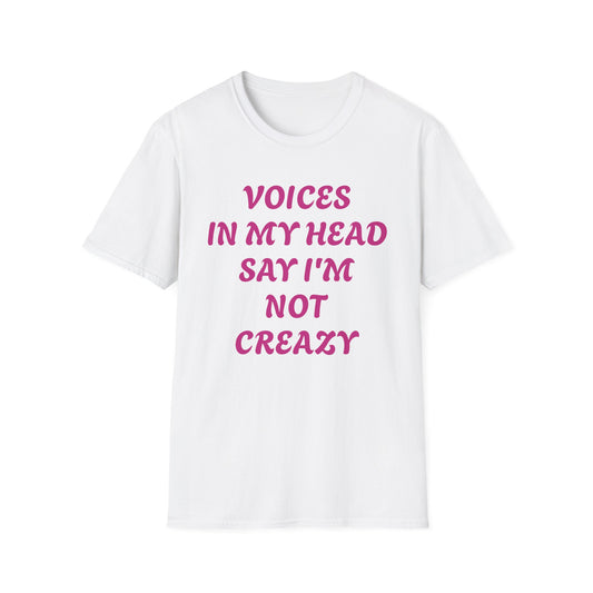 Funny Voices in My Head Unisex T-Shirt, Cool Graphic Tee for Mental Health Awareness, Casual Wear, Gift for Friends