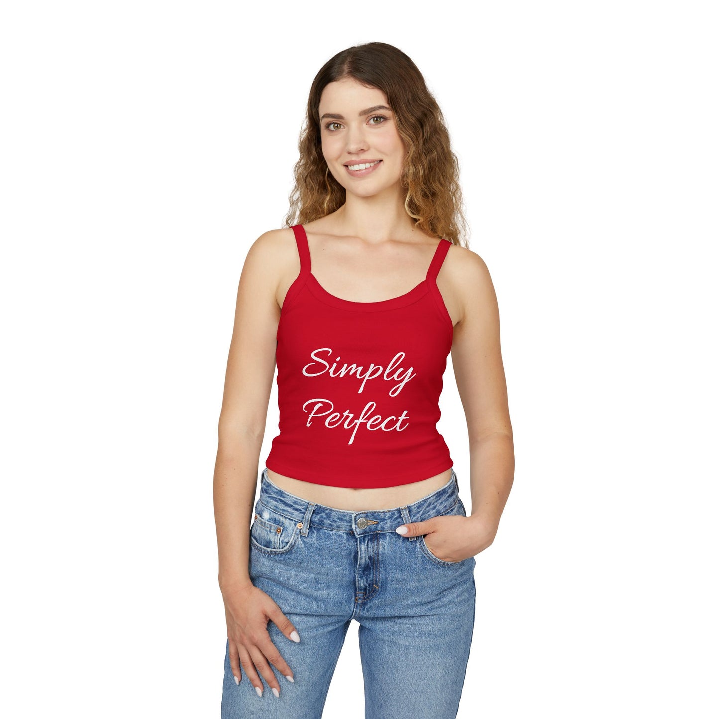 Simply Perfect Women's Spaghetti Strap Tank Top with Dog Design