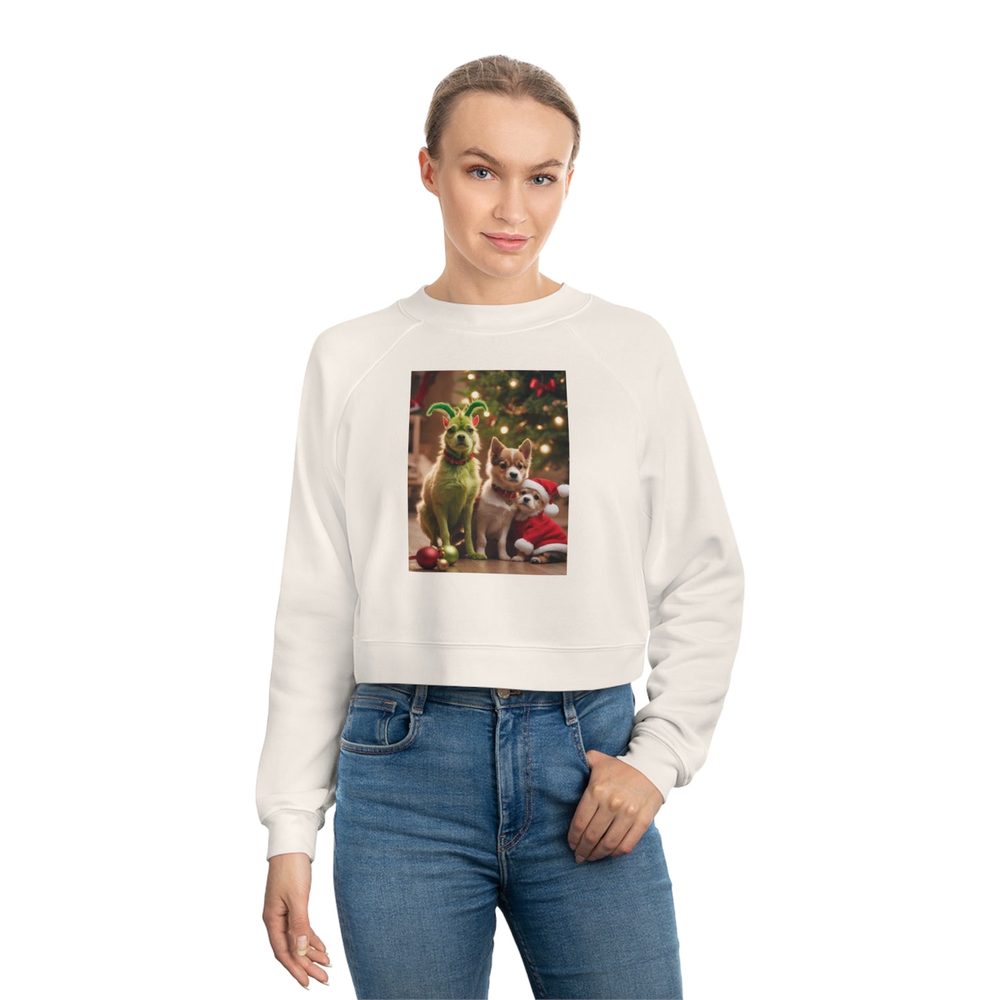 Women's Christmas Cropped Fleece Pullover