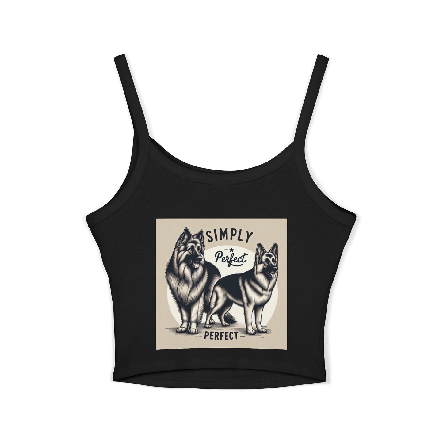 Simply Perfect Women's Spaghetti Strap Tank Top with Dog Design