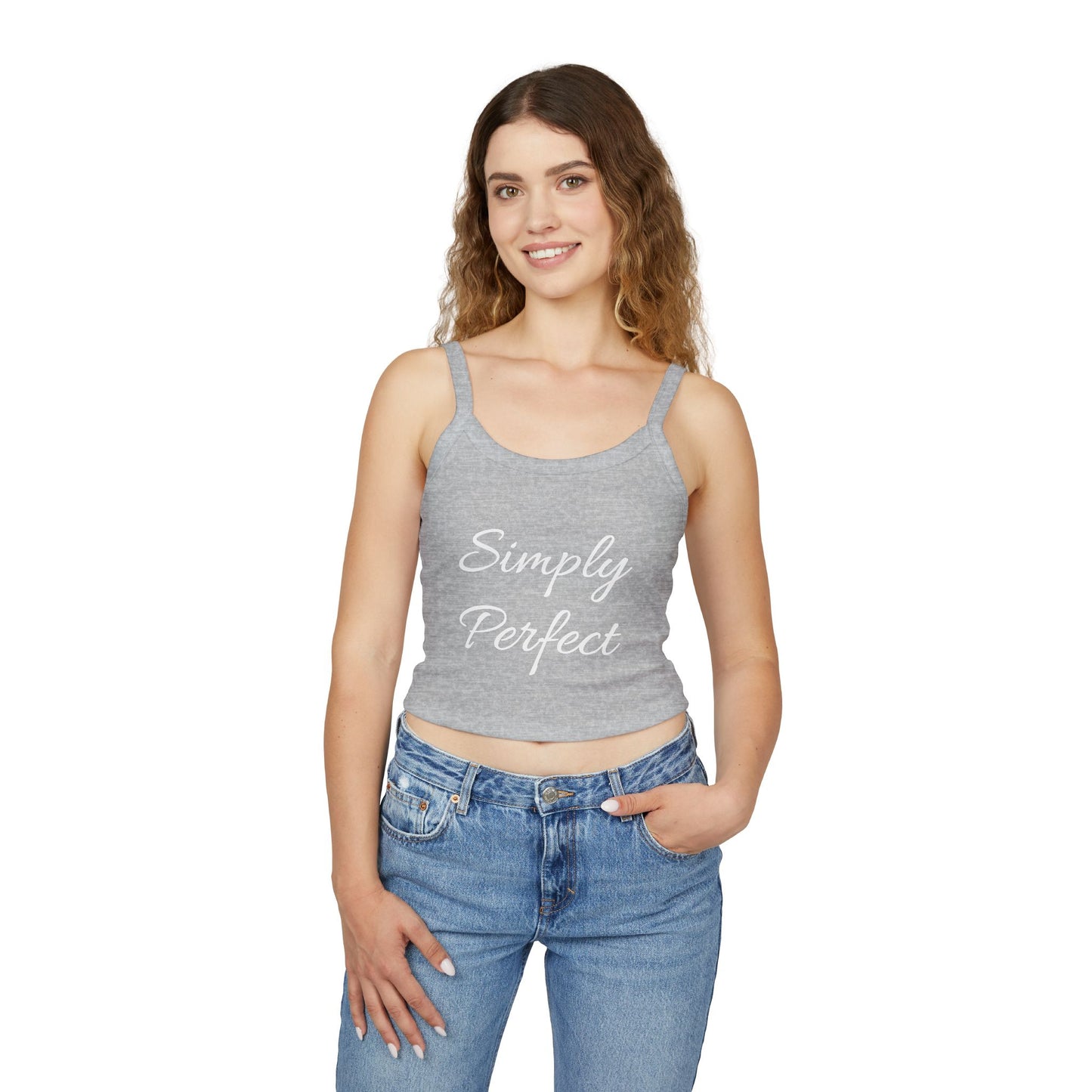 Simply Perfect Women's Spaghetti Strap Tank Top with Dog Design