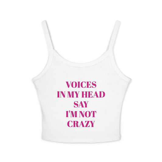 Copy of Voices in My Head Women's Spaghetti Strap Tank Top, Funny Summer Shirt, Gift for Friends, Music Festivals, Mental Health Awareness
