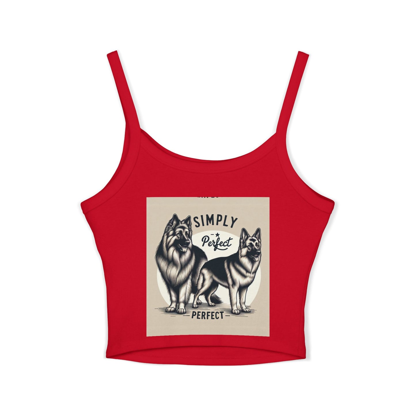 Simply Perfect Women's Spaghetti Strap Tank Top with Dog Design