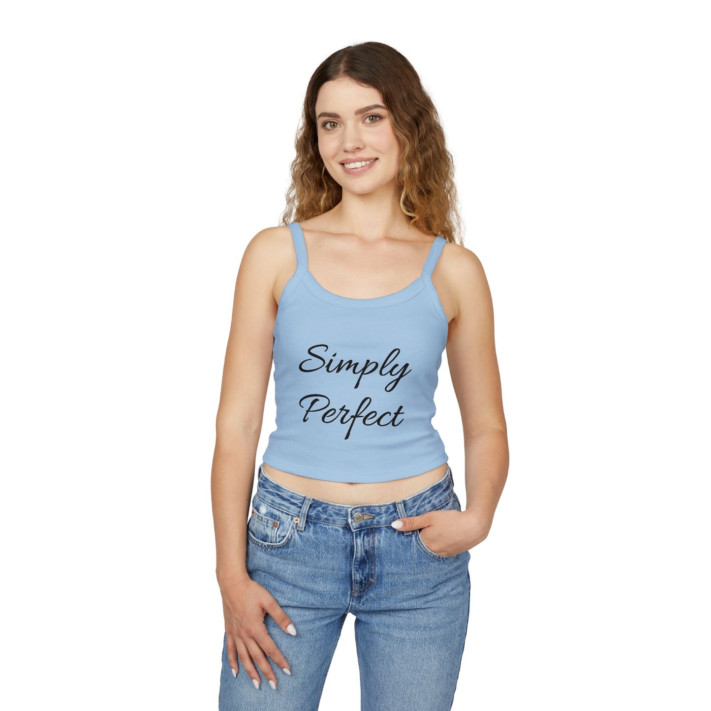 Simply Perfect Women's Spaghetti Strap Tank Top with Dog Design